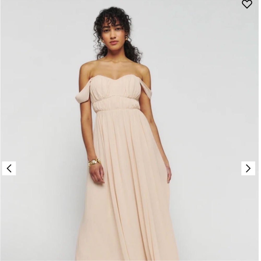 Reformation Jayde Chiffon Maxi Dress Prosecco 6 Petite NWT Bridesmaid Formal